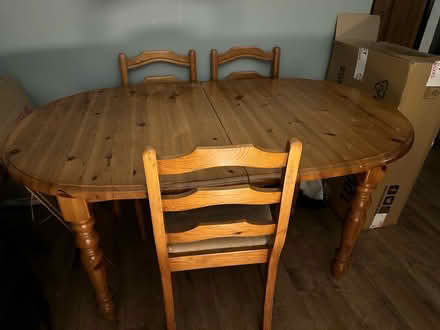 Photo of free Solid Pine table and 3 chairs (Belbroughton DY9) #2