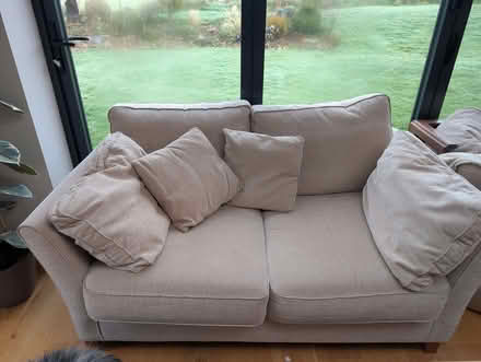 Photo of free 2 two-seater sofas beige (Greystoke CA11) #1