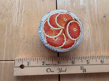 Photo of free Round tin of straight pins (Downtown Sunnyvale) #1