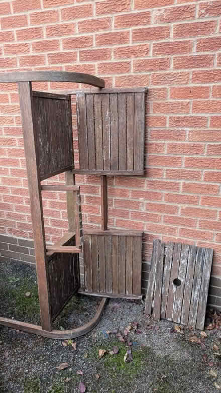 Photo of free Wooden two seater bench with table (East Hunsbury, Northampton) #1