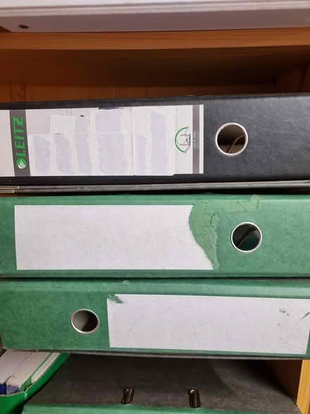 Photo of free 8 green 1 black lever arch files (Near Lowther Gardens FY8) #2