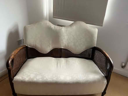 Photo of free Small 2 seater sofa with cane arms and partial cane back. (Wivenhoe CO7) #1