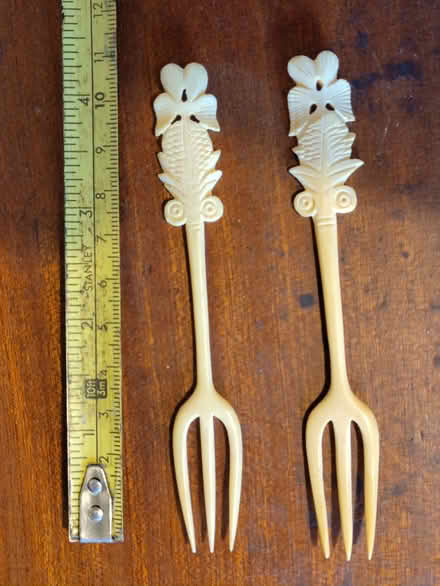 Photo of free Two carved fruit forks, possibly ivory (Keswick CA12) #1