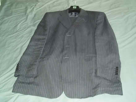 Photo of free M&S Mens Grey Stripped Italian Linen 2 Piece Suit (Yateley GU46) #1