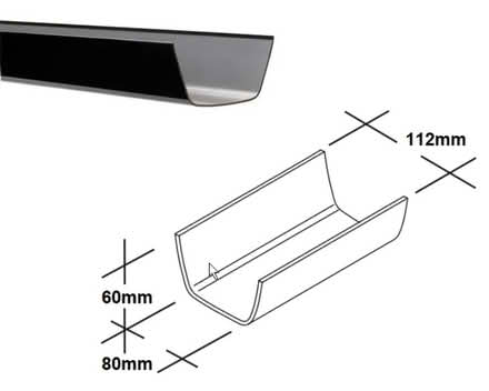 Photo of free New, square line, black plastic guttering - 2 x 3m lengths (Titchfield PO14) #1