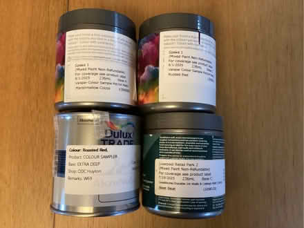 Photo of free 4 sample pots of paint (Wavertree Nook L15) #1
