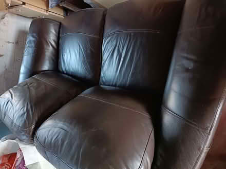Photo of free 2 Seater Leather Settee In Good Order, Must Collect (Blyth NE24) #1