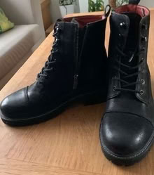 Photo of free Size 4 / 37 Black leather ankle boots (Swannington LE67) #1