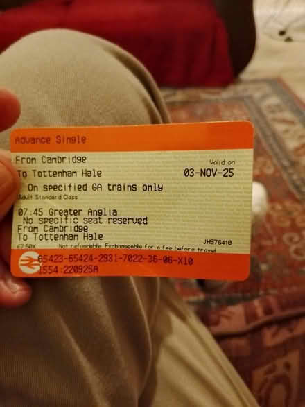 Photo of free train ticket (Orchard Park, Cambridge) #1