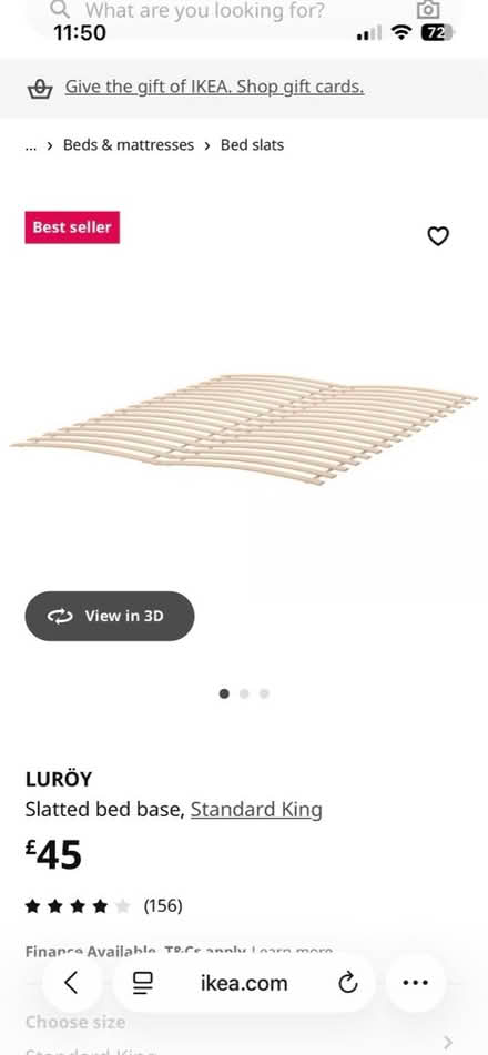 Photo of free Ikea slatted bed base (king size) (NW3 2DT) #1