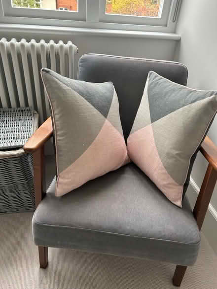 Photo of free 2 pink grey black cushions (Wimbledon Village SW19) #2