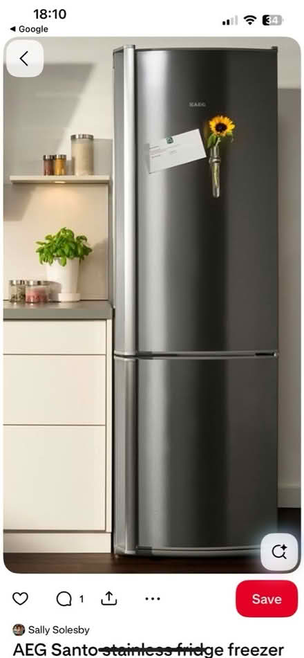 Photo of free AEG fridge freezer (Stogursey TA5) #1