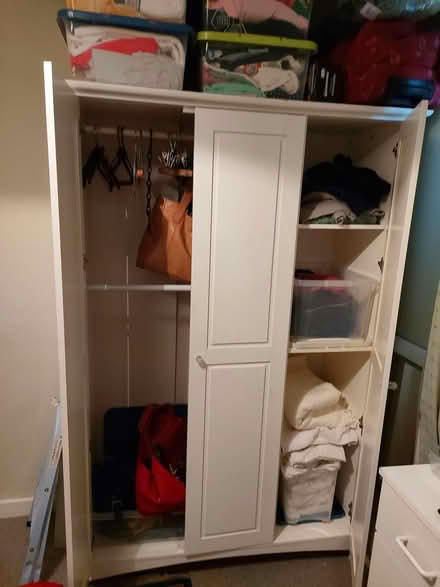 Photo of free 3 door white wooden wardrobe (Alexandria G83) #1