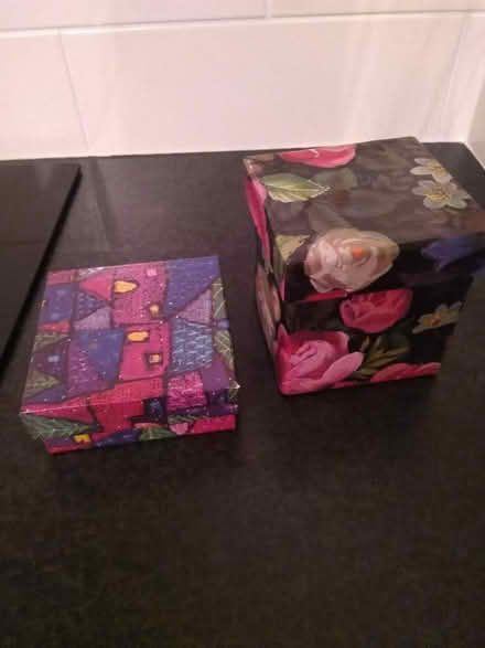 Photo of free 2 Small colourful strong card boxes (Millhouses S7) #2