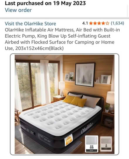 Photo of free Inflatable air mattress (King size) 2m x 1.5m x 0.4m (islington N1) #1