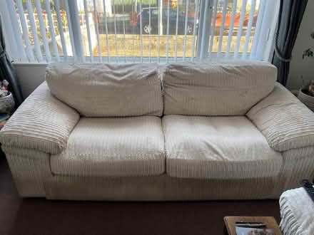 Photo of free 2 x cream fabric sofas (Bowerham LA1) #1