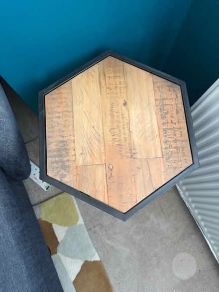 Photo of free Wood effect, metal leg, Side table (Tolworth KT6) #2