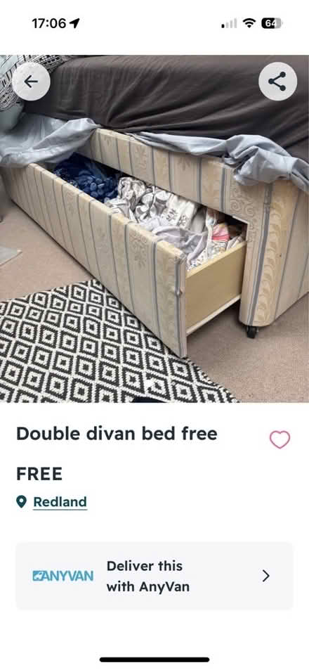 Photo of free Double divan with drawers (Bishopston BS7) #2