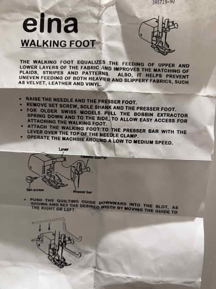 Photo of free Elna sewing machine walking foot (East Dulwich SE22) #3