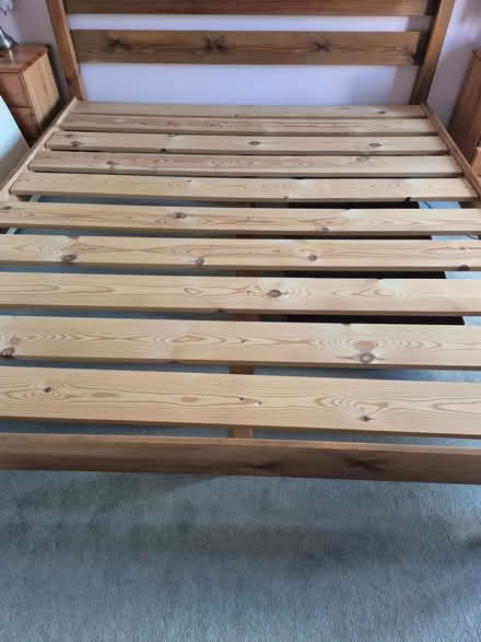 Photo of free Wooden Super King Bed & Sturdy Matress (Little Canfield CM6) #2