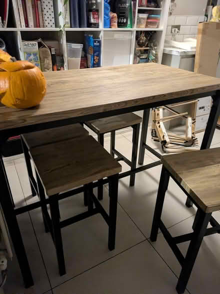 Photo of free Bar style table and stools (NE42) #3
