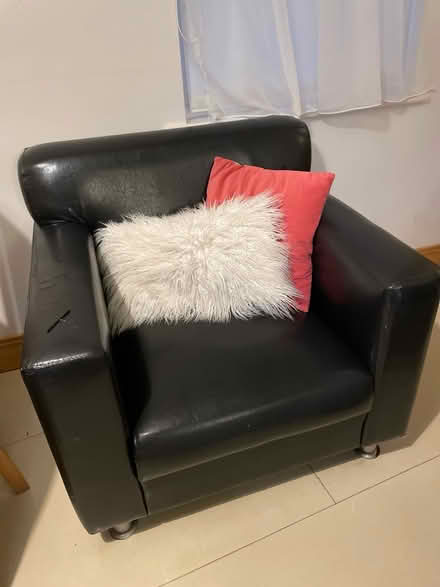 Photo of free Black Leather armchair (Clanbrassil street, Dublin 8) #1
