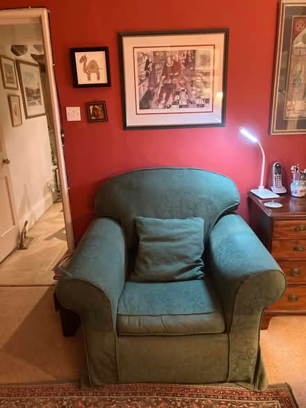 Photo of free Sofa bed with one matching armchair and two scatter cushions (Bisley GL6) #3