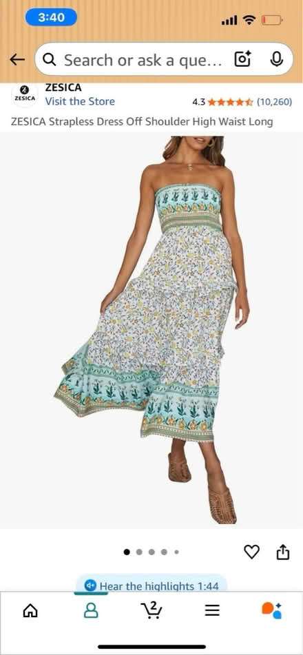 Photo of free Strapless dress size small (Crown Heights) #1