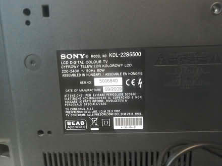 Photo of free SONY KDL-22S5500 22” tv working but no remote. (Harborne B32) #3