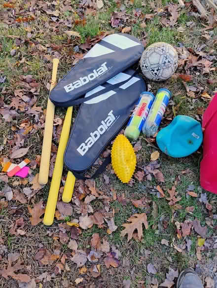 Photo of free Tennis rackets, balls, wiffle bats (Acton) #1