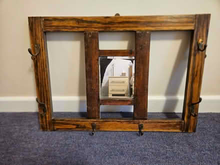 Photo of free Antique wood coat rack with mirror (Radford Semele CV31) #1
