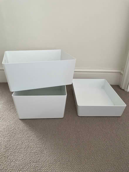 Photo of free White Storage boxes (Norbiton KT2) #1