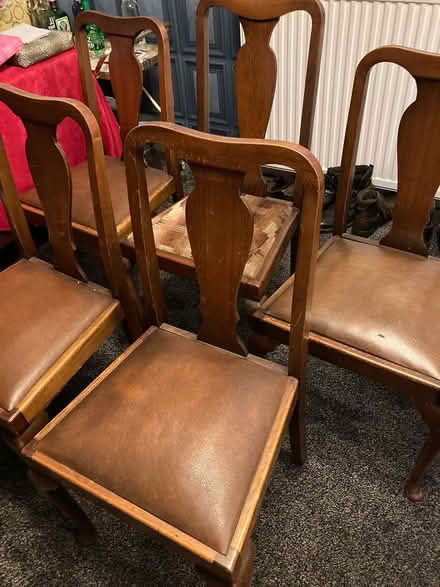 Photo of free X5 wooden dining chairs + table ((KA25)) #4