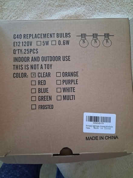 Photo of free 5watt g40 Replacement bulbs clear (Highlands, NJ) #2