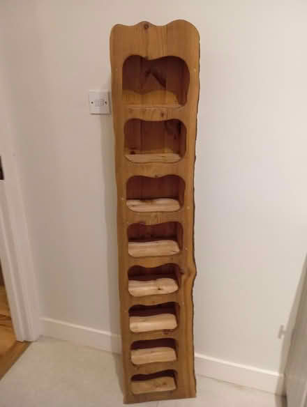 Photo of free Tall wooden cd shelving unit (Stillorgan) #1