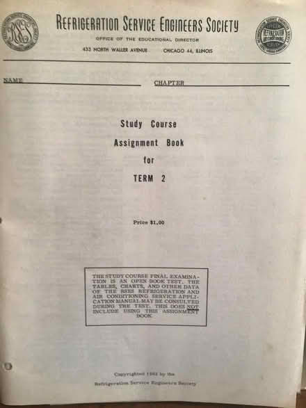 Photo of free 1962 refrigeration handbooks etc (ward area by york rd) #3
