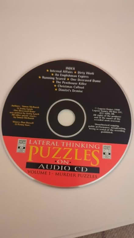 Photo of free Lateral thinking puzzles on audio CD (Bernards Heath AL1) #1