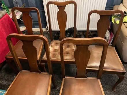 Photo of free X5 wooden dining chairs + table ((KA25)) #2