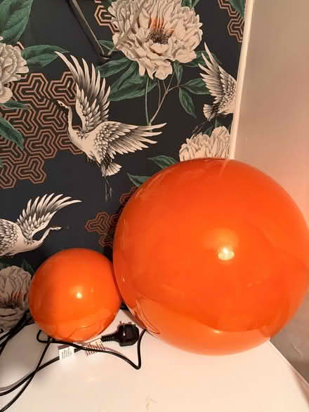Photo of free Two Orange Ball Lamps (Tilbury RM18) #2