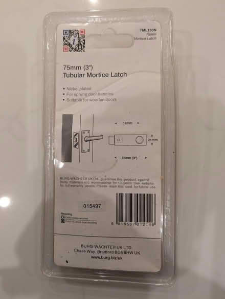Photo of free Tubular Mortice latch 75mm (walberton) #2