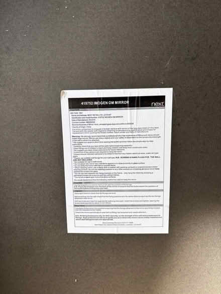 Photo of free Grey Stone effect large mirror (Maldon Wick CM9) #2