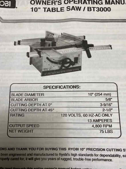 Photo of free 10" table saw (Oreland, PA) #4