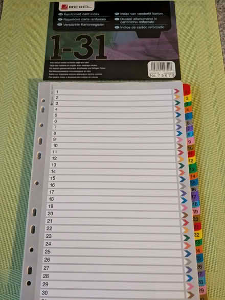 Photo of free Reinforced Card Index 1-31 (Beulah Hill SE19) #1