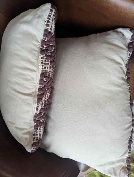 Photo of free 2 half cushions burgundy and natiral (Grangeway area NN10) #4