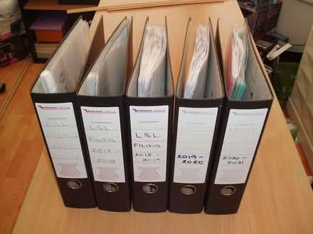 Photo of free 5 Used A4 Lever Arch Files. (GU46) #1