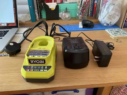 Photo of free Ryobi battery, charger and convertor for American plug (Stratford-upon-Avon CV37) #1