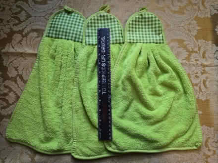 Photo of free Three Green Towels/Cloths w/ Loops (West 7th) #4