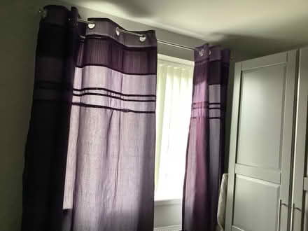 Photo of free Purple / pink quilt set and curtains (Ashington NE63) #1