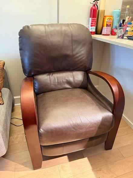 Photo of free Leather reclining chair (Beacon Hill) #2