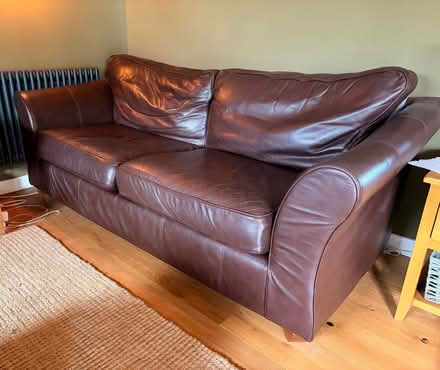 Photo of free Large leather sofa (TN29) #1